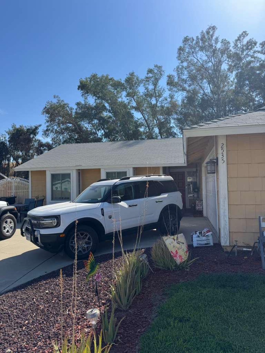 Before: Garage — gutter run & downspout